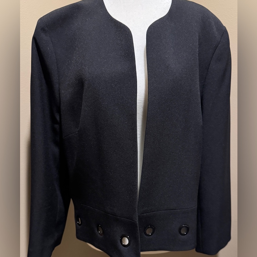 Jones Studio Black Blazer with Grommet Accents